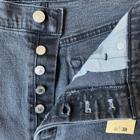 Levi's 501 XX High Rise Straight Leg Jeans Men 33x32 Black Button Fly IRREGULAR - Picture 6 of 15